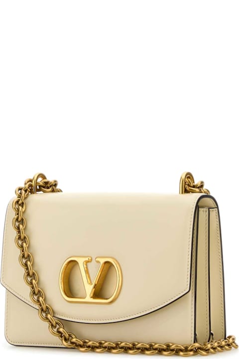 Valentino Garavani Shoulder Bags for Women Valentino Garavani Ivory Leather Vlogo Signature Shoulder Bag