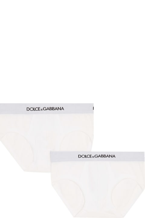 Dolce & Gabbana for Kids Dolce & Gabbana Pack Of 2 Stretch Jersey Slip
