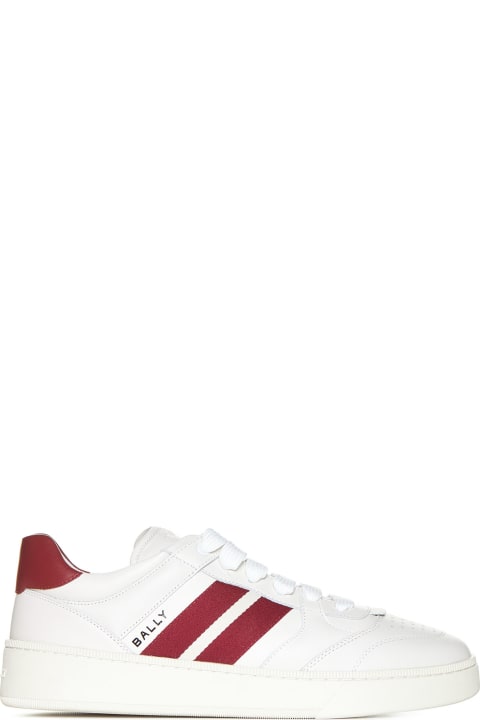 Homeware Bally White And Red Leather Sneakers