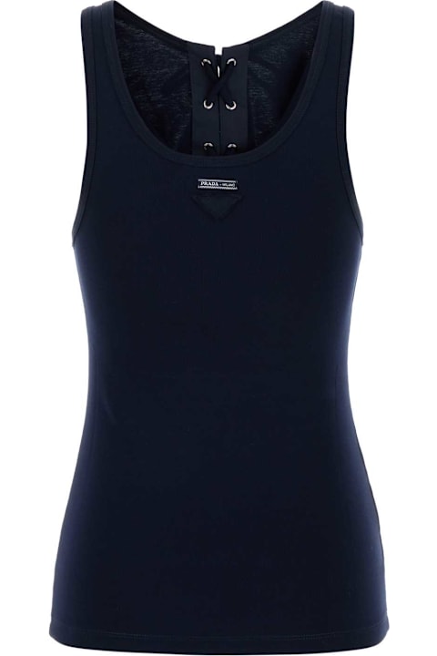 Fashion for Women Prada Navy Blue Cotton Tank Top