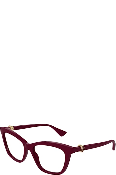 Cartier Eyewear نظارات لـ السيدات Cartier Eyewear Cartier Ct0526o C De Cartier 003 Burgundy Glasses