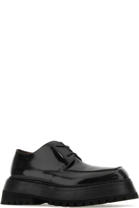 Laced Shoes for Men Marsell Black Leather Lace-up Shoes