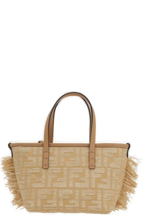 Bags for Women Fendi Mini Roll Ff Jacquard Fringed Tote Bag