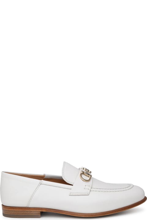 Flat Shoes for Women Ferragamo White Leather Loafers