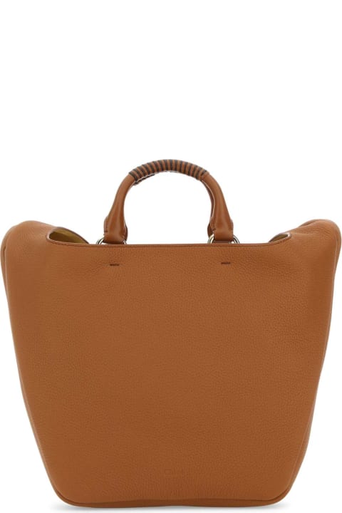 Chloé Totes for Women Chloé Caramel Leather Medium Deia Handbag