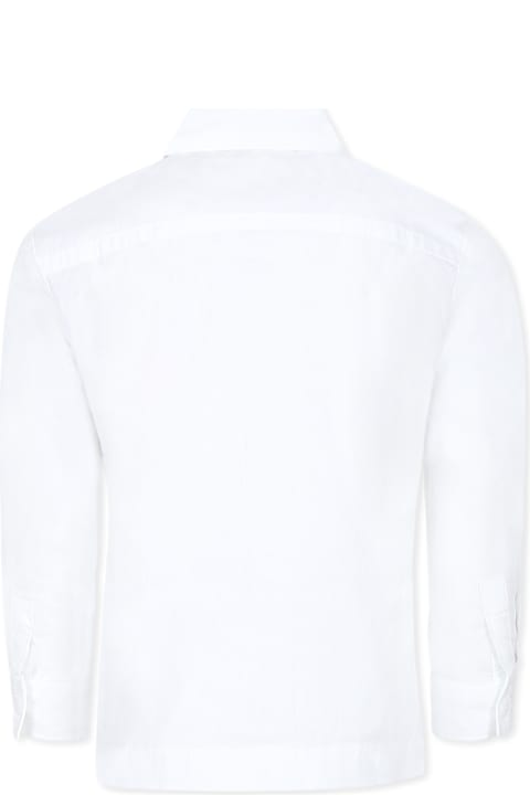 Calvin Klein Topwear for Boys Calvin Klein White Shirt For Boy With Logo