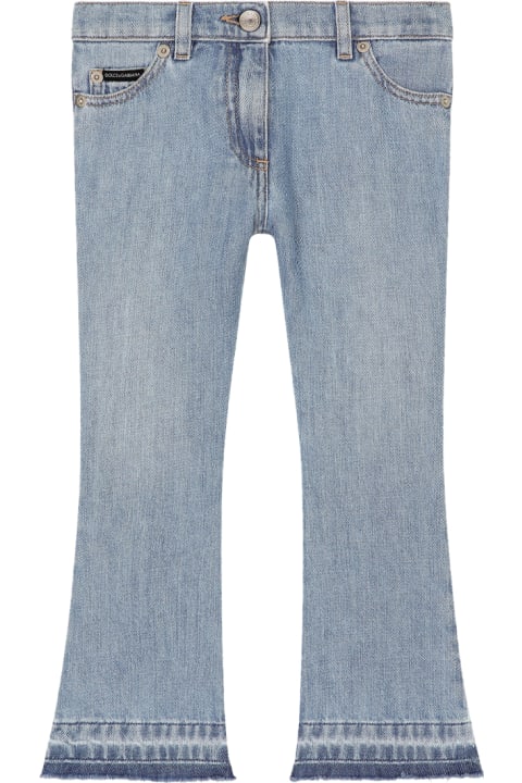 Dolce & Gabbana Bottoms for Girls Dolce & Gabbana Jeans With Logo Plate