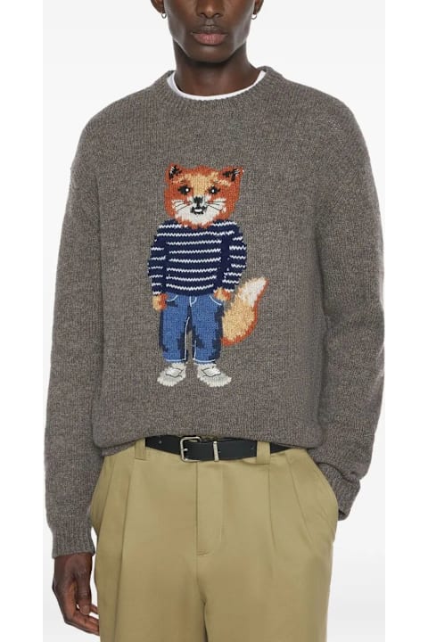 Maison Kitsuné for Kids Maison Kitsuné Dressed Fox Intarsia Wool Jumper