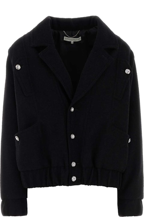 Alessandra Rich for Kids Alessandra Rich Black Boucle Oversize Bomber Jacket