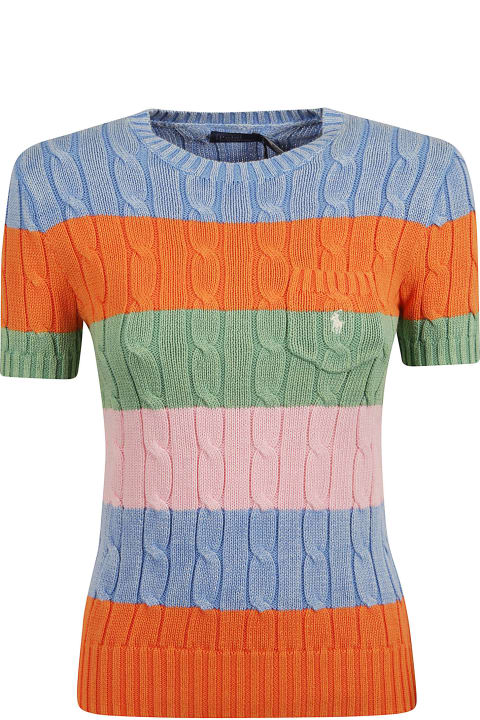 Ralph Lauren for Women Ralph Lauren Stripe Patterned Knitted Short-sleeved Sweatshirt