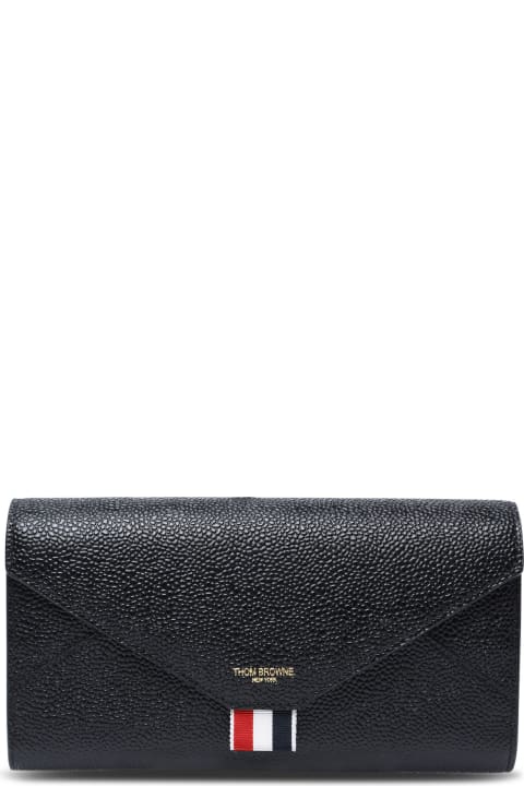 Thom Browne Wallets for Women Thom Browne Black Grained Leather Wallet