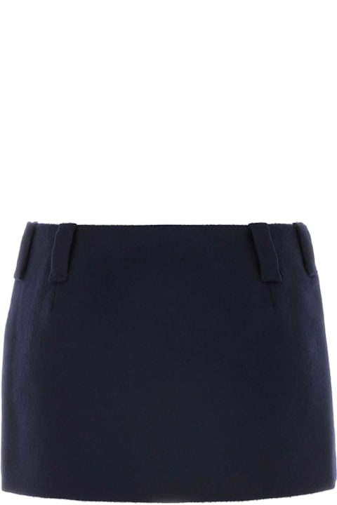 Homeware Miu Miu Midnight Blue Wool Blend Mini Skirt
