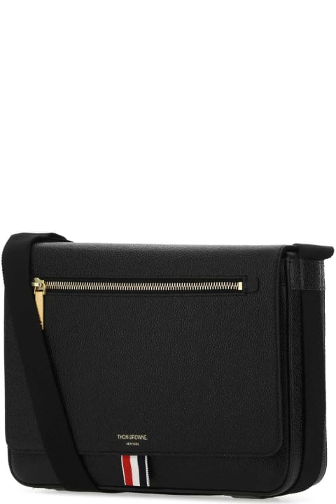 Fashion for Women Thom Browne Black Leather Crossbody Bag