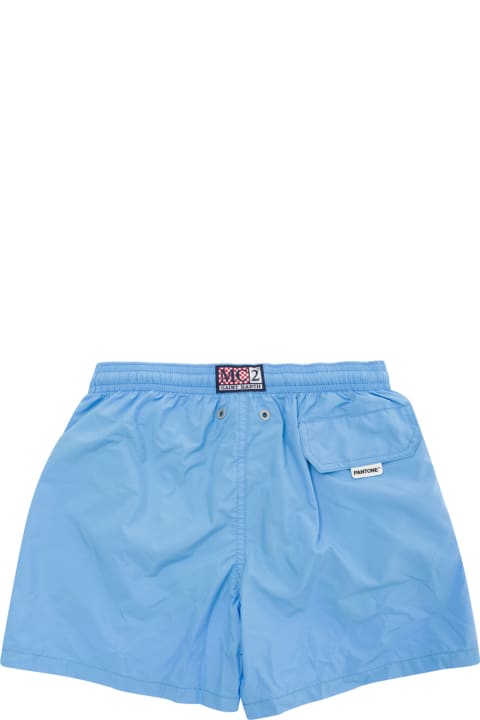 MC2 Saint Barth Swimwear for Boys MC2 Saint Barth Light Blue Swim Shorts With Pantone Patch In Fabric Bambino