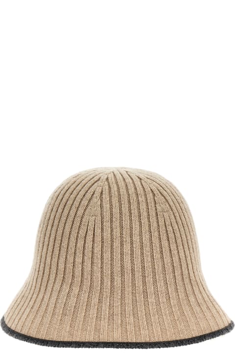 Brunello Cucinelli Hats for Women Brunello Cucinelli Ribbed Knit Bucket Hat