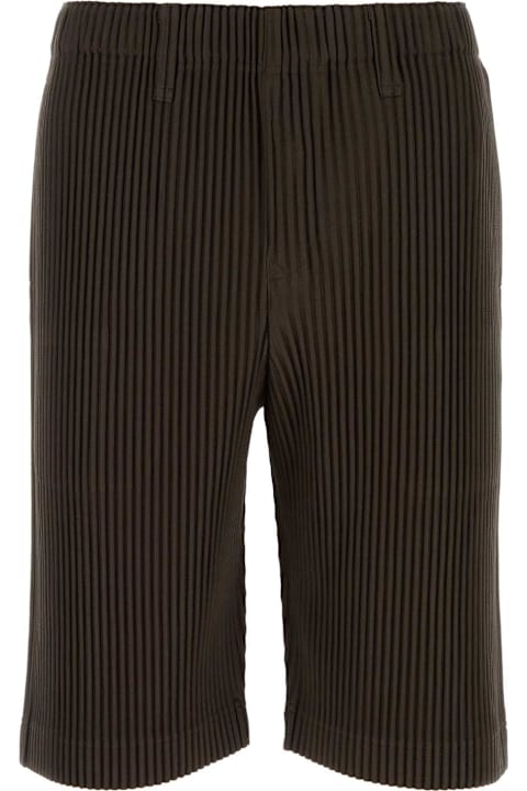 Homme Plissé Issey Miyake for Men Homme Plissé Issey Miyake Brown Polyester Bermuda Shorts
