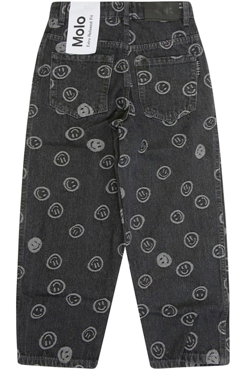 Fashion for Girls Molo Aiden Smiley-face Printed Straight-leg Jeans