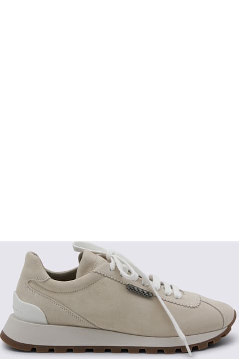 Brunello Cucinelli Ivory Leather Sneakers