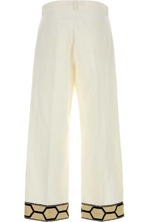 Valentino Garavani for Kids Valentino Garavani White Cotton Blend Pant