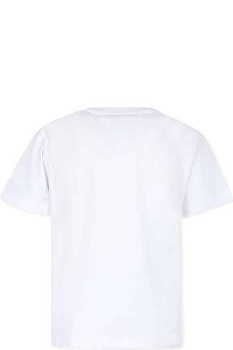 Fashion for Boys Balmain White T-shirt For Kids With Logo