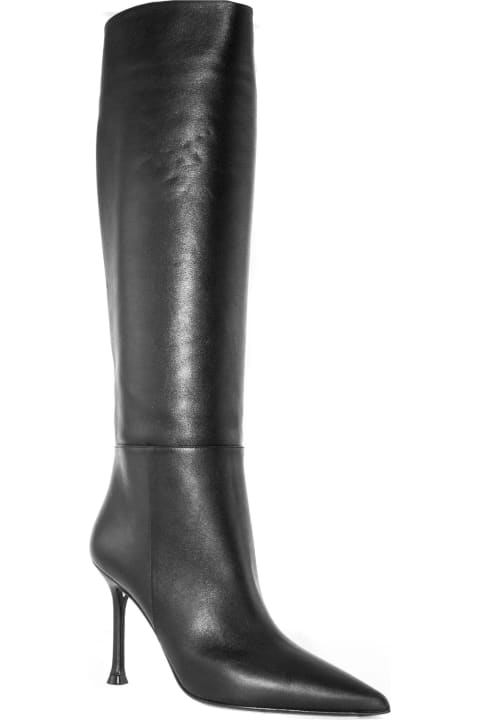 Alevì Boots for Women Alevì Black Leather Knee-high Boots