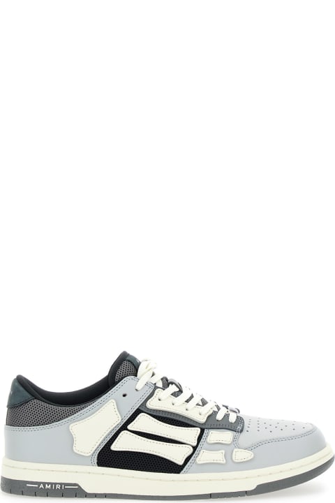 Fashion for Men AMIRI Grey Low Top Sneakers With Panels In Leather Man