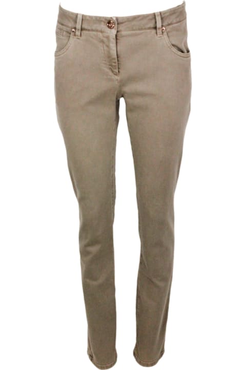 Brunello Cucinelli Pants & Shorts for Women Brunello Cucinelli Five-pocket Garment-dyed Stretch Denim Trousers