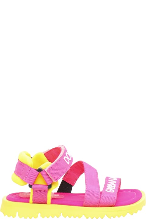 Dolce & Gabbana Sale for Kids Dolce & Gabbana Pink And Yellow D&g Sandals