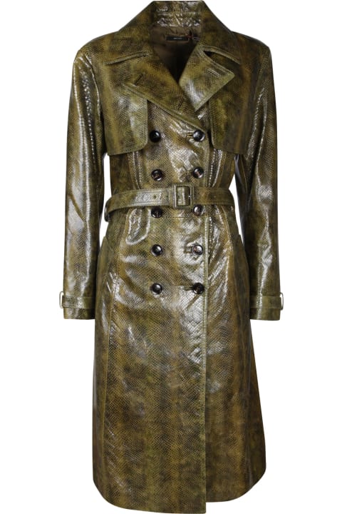 Tom Ford Coats & Jackets for Women Tom Ford Green Python Leather Trench Coat