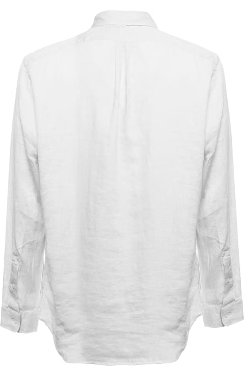 Fashion for Men Polo Ralph Lauren Polo Ralph Lauren Man 's White Linen Shirt With Logo