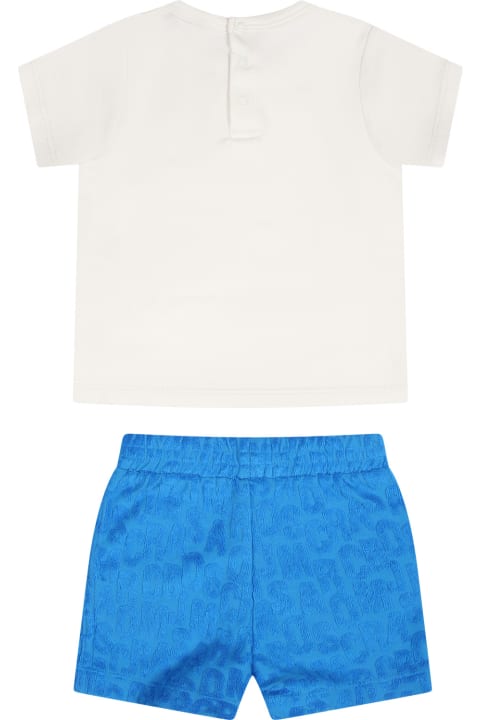 Marc Jacobs Bottoms for Baby Boys Marc Jacobs Blue Sports Outfit For Newborns With Logo