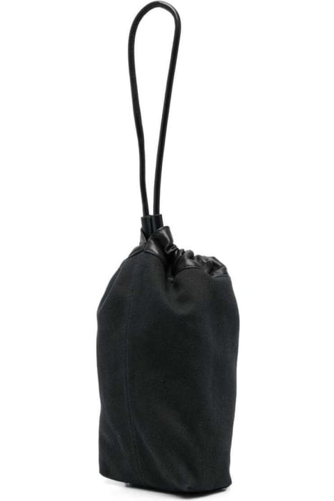 ウィメンズ新着アイテム Jil Sander Black Canvas And Leather Handbag Jil Sander Woman