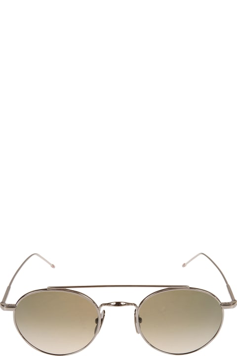 ウィメンズ Thom Browneのアイウェア Thom Browne Top Bar Detail Round Frame Sunglasses
