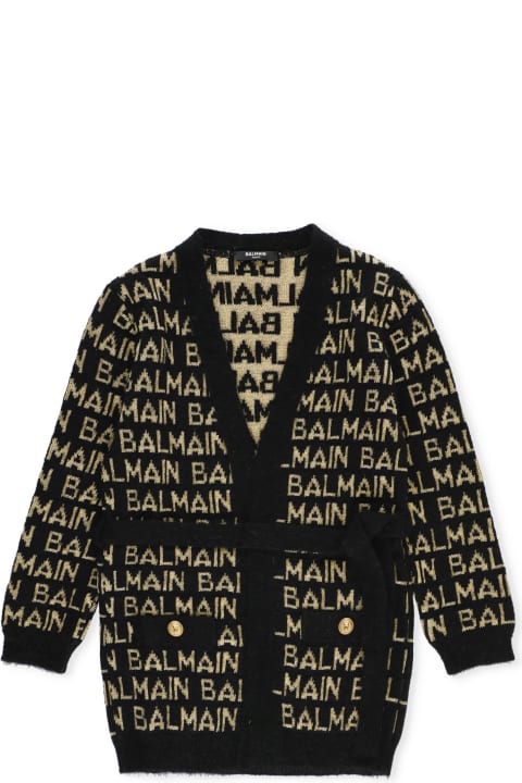 Sweaters & Sweatshirts for Girls Balmain Cardigan With Logo