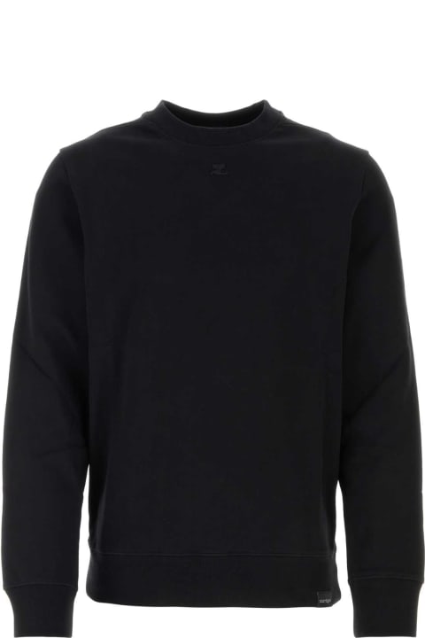 Courrèges Fleeces & Tracksuits for Men Courrèges Black Cotton Sweatshirt
