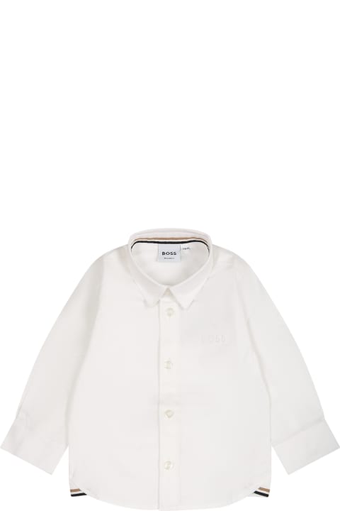 Homeware Hugo Boss White Shirt For Baby Boy With Logo