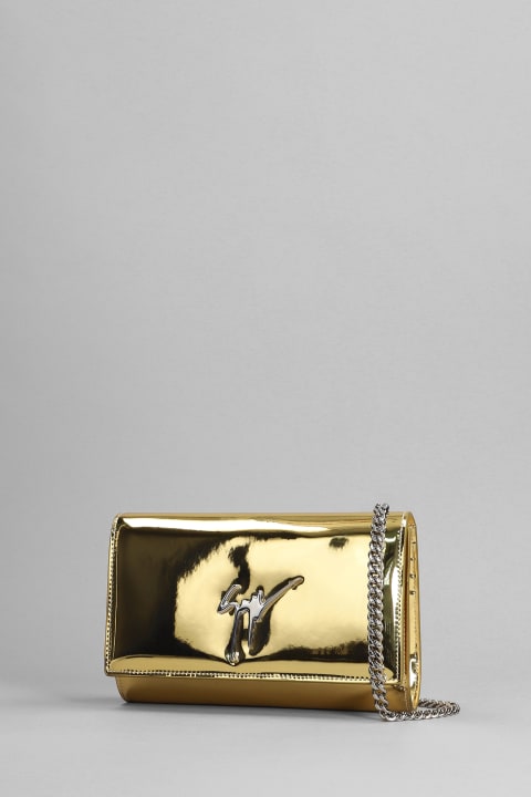 Giuseppe Zanotti Shoulder Bags for Women Giuseppe Zanotti Cleopatra Clutch In Gold Leather