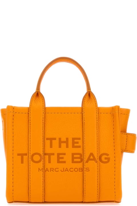Marc Jacobs Totes for Women Marc Jacobs Orange Leather Micro The Tote Bag Handbag