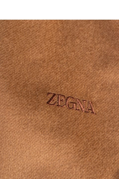 Zegna Scarves for Men Zegna Logo Fringed Scarf