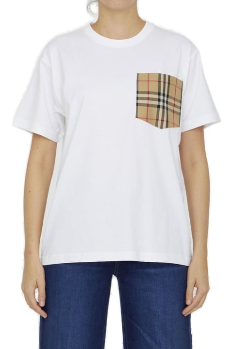 Topwear for Women Burberry Checked Crewneck T-shirt