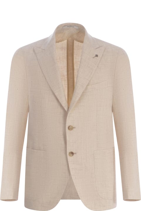 Coats & Jackets for Men Tagliatore Single-breasted Jacket Tagliatore In Linen And Cotton