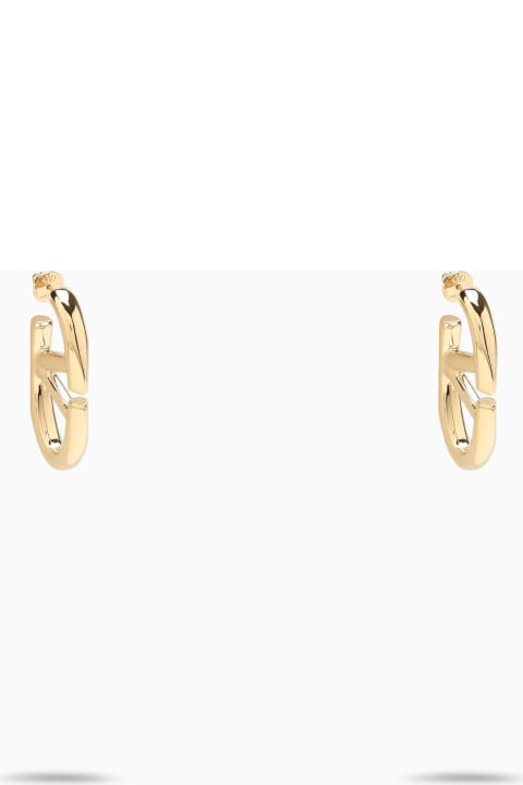 Earrings for Women Valentino Garavani Golden Oval Vlogo The Bold Edition Earrings