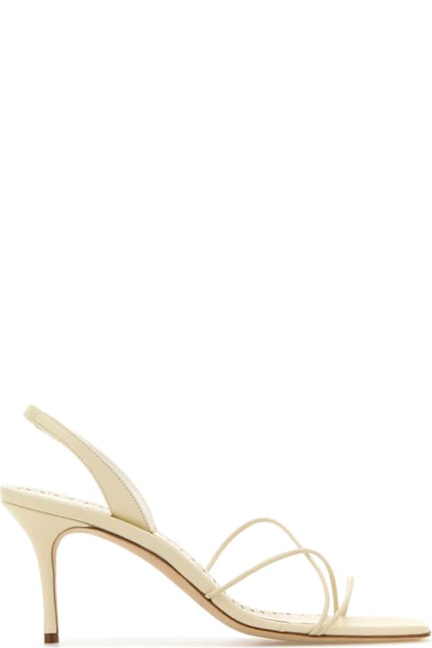 Manolo Blahnik Shoes for Women Manolo Blahnik Ivory Nappa Leather Ninfea Sandals