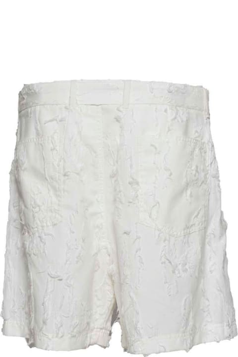 MSGM Pants for Women MSGM Mid-rise Distressed Belted Shorts