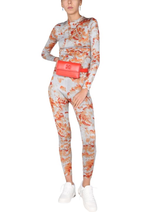 Off-White Pants & Shorts for Women Off-White Leggings With Chine Flowers Motif
