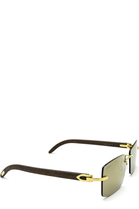 Cartier Eyewear Cartier Ct0012rs Gold Sunglasses italist ALWAYS