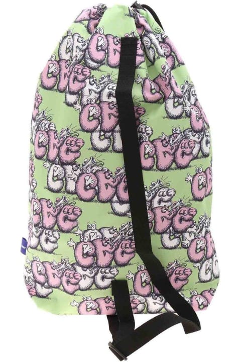 Backpacks for Women Comme des Garçons X Kaws Graphic Print Backpack