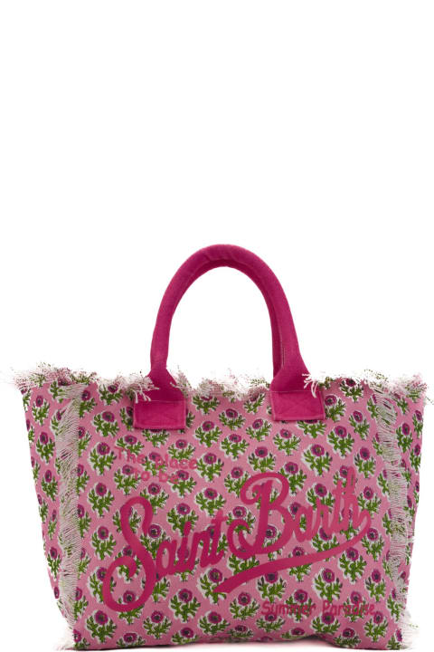 Sale for Women MC2 Saint Barth Vanity Radical Flowers Bag In Pink Canvas