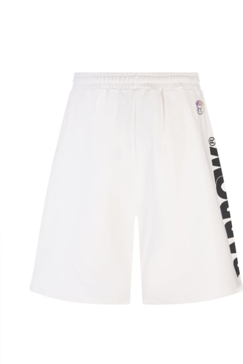 Fashion for Women Barrow White Bermuda Shorts With Contrast Lettering Logo