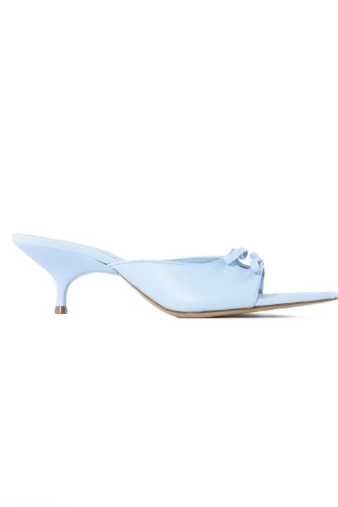 GIA BORGHINI Sandals for Women GIA BORGHINI Light Blue Blanche Leather Sandals Mules